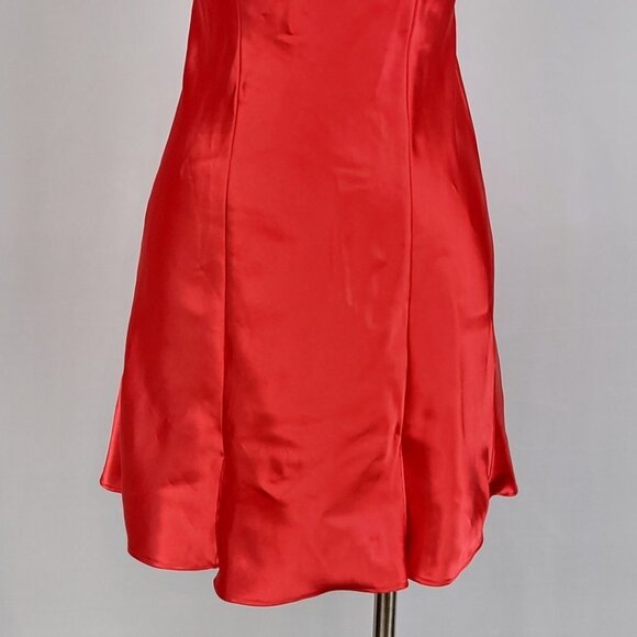 Vtg Fredericks of Hollywood Red Satin Lace Babydoll Slip Dress S Lingerie Pinup - Picture 3 of 15
